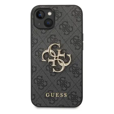 Zadní kryt Guess PU 4G Metal Logo pro Apple iPhone 14, šedá