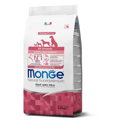 Monge Speciality Line All Breeds Puppy & Junior Monoprotein suché krmivo pro psy - hovězí, rýže 