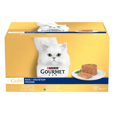 Gourmet Gold Mousse směs paštiky - kuřecí, krůtí, tuňákový, králičí 48 x 85 g