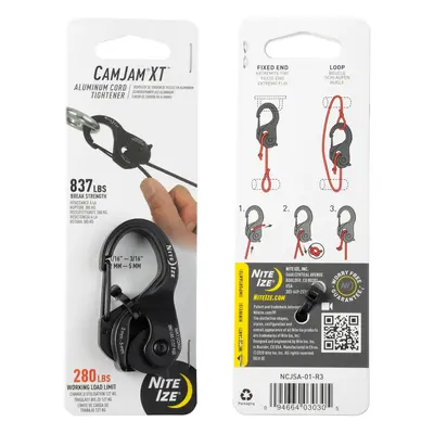 NITE IZE CamJam XT Aluminium Cord Tightener Upínací hliníková karabina, černá - střední