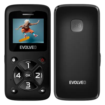 EVOLVEO EasyPhone ID, mobilní telefon pro seniory, černá