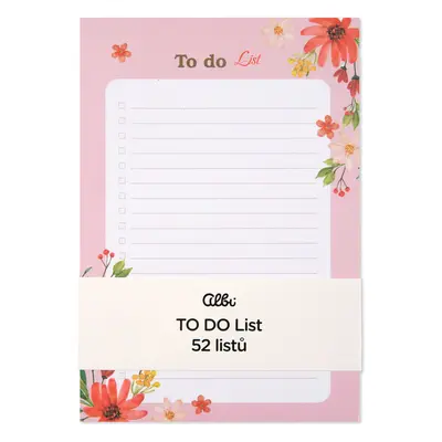Růžový TO DO list Albi