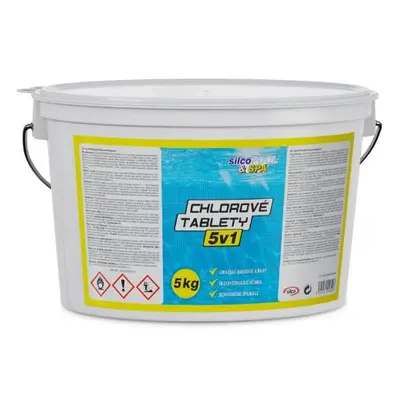 Chemie bazénová, Chlorové tablety 5 v 1, 5 kg, SILCO