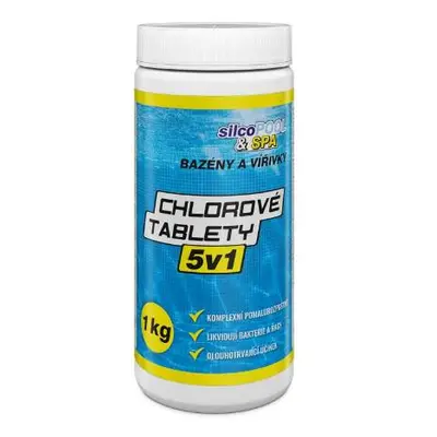 Chemie bazénová, Chlorové tablety 5 v 1, 1 kg, SILCO