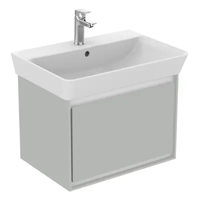 Ideal Standard Connect Air- Skříňka pod umyvadlo CUBE 60cm, 1 zásuvka, Lesklý světle šedý + matn