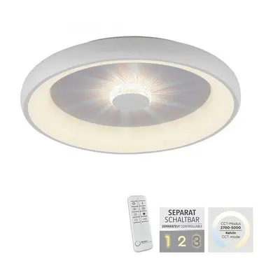 LD 14386-16 VERTIGO LED stropní svítidlo bílé 61x61 kruhové křišťálový efekt stmívatelné CCT 270