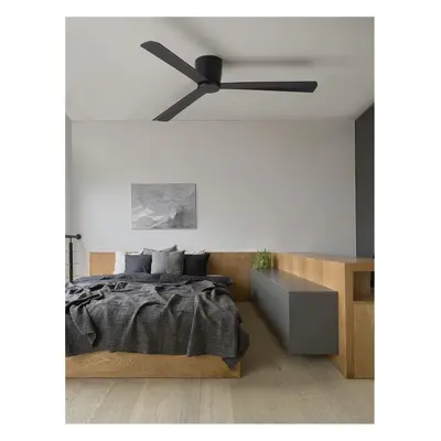 NV 9952330 AKCE - Stropní ventilátor DELL tělo z hliníku matná černá 3ABS dřevěné listy - NOVA L