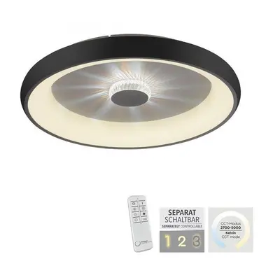 LD 14386-18 VERTIGO LED stropní svítidlo černá 61x61 kruhové křišťálový efekt stmívatelné CCT 27