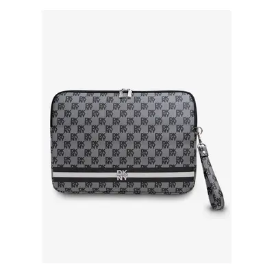 DKNY PU Leather Checkered Pattern and Stripe Obal na Notebook 13/14 Black"