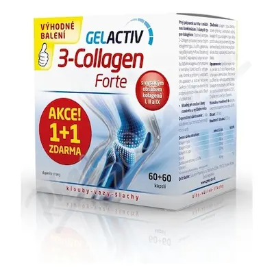 GelActiv 3-Collagen Forte cps.60+60 Zdarma