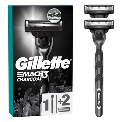 GILLETTE Mach3 Charcoal Holicí strojek pro muže + Holicí hlavice