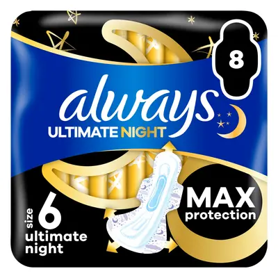 ALWAYS Ultimate Night hygienické vložky (Vel. 6) s křidélky ks