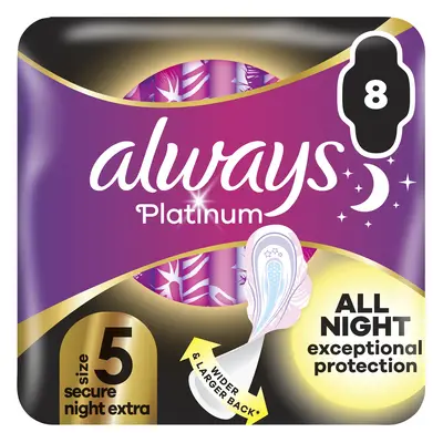 ALWAYS Platinum secure Night extra hygienické vložky s křidélky ks