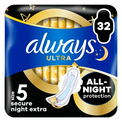 ALWAYS Ultra Secure Night Extra hygienické vložky (vel. 5) s křidélky ks