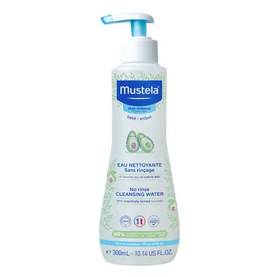 Detská bezoplachová BIO čistiaca voda s avokádom Mustela Water, 300ml