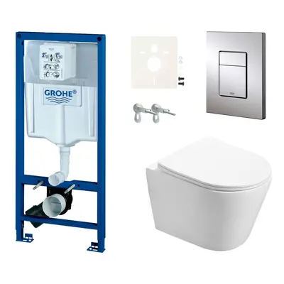 Cenově zvýhodněný závěsný WC set Grohe do lehkých stěn / předstěnová montáž+ WC SAT Infinitio SI