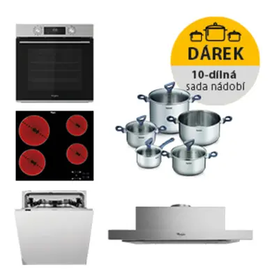 Akční set spotřebičů Whirlpool trouba OMK58CU1SX + sklokeramická deska AKT8090NE + výsuvný odsav