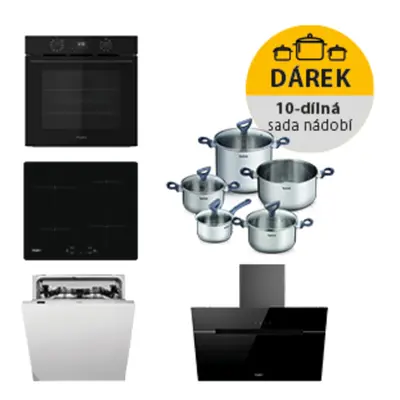 Akční set spotřebičů Whirlpool trouba OMK58CU1SB + indukční deska WSQ7360NE +  digestoř WHVP62FL