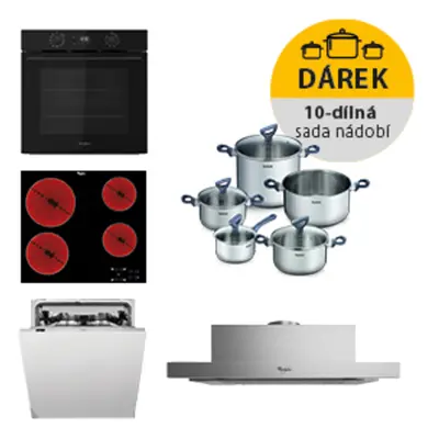 Akční set spotřebičů Whirlpool trouba OMK58CU1SB + varná deska AKT8090NE + myčka  WIC3C26F + dig