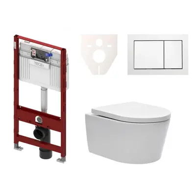 Cenově zvýhodněný závěsný WC set TECE do lehkých stěn / předstěnová montáž+ WC SAT Brevis SIKOTS