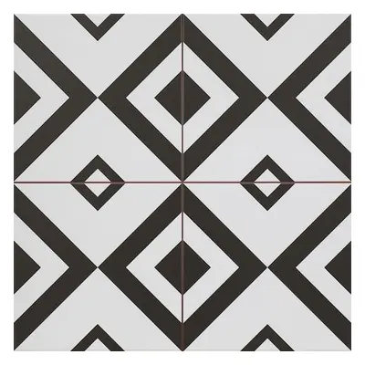 Dlažba Peronda FS Patchworks Brixton černobílá 45x45 cm mat BRIXTON