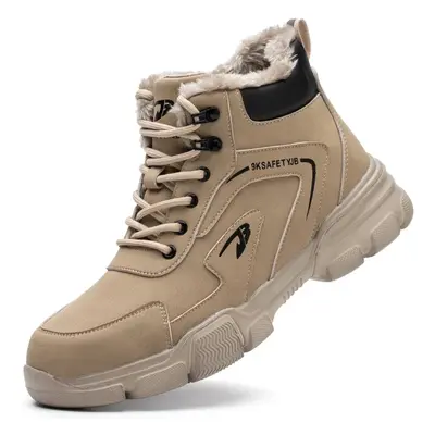 Pánské teplé pracovní boty Velikost: 46, Barva (Varianta): KhakiFur