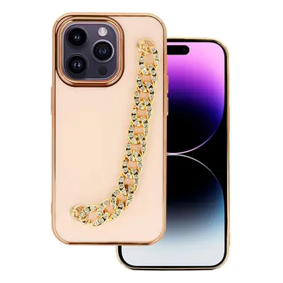 Pouzdro silikon Apple iPhone 13 Deco Chain Loop vzor 4 růžové