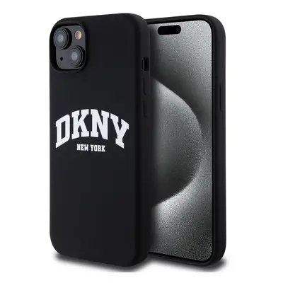 Pouzdro DKNY Liquid Silicone Arch Logo MagSafe zadní kryt Apple iPhone 15 PLUS Black