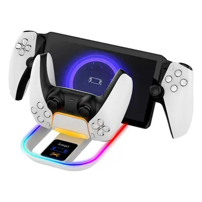 iPega P5P11 Charger Dock s RGB 2v1 Playstation Portal Remote Player a PS5 Ovladač White