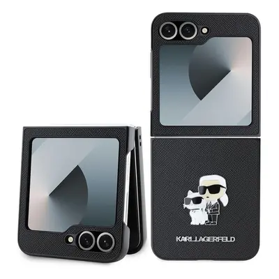 Karl Lagerfeld PU Saffiano Karl and Choupette Samsung Galaxy Z Flip 6 Black KLHCZF6SAPKCNPK