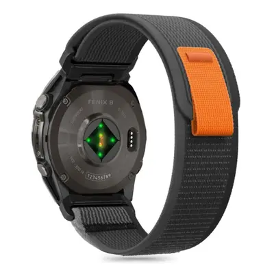 Tech-Protect Nylon řemínek na Garmin Fenix 5 / 6 / 6 Pro / 7 / 8 47mm / E, black/orange