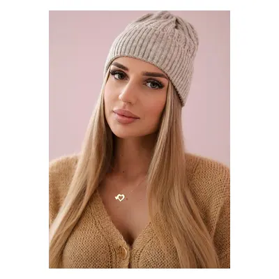 Světle béžová dámská čepice K211 světle béžová Velikost: ONE SIZE