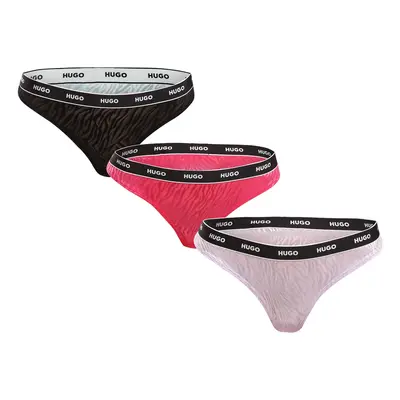 3PACK dámská tanga HUGO vícebarevná (50523829 960)