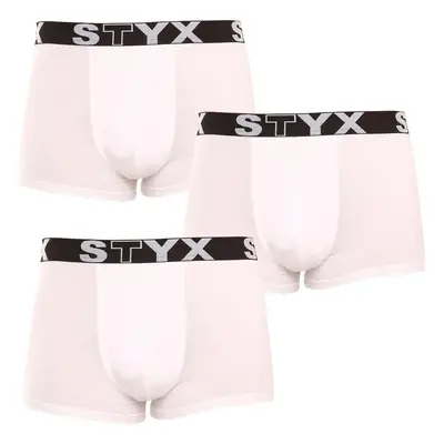 3PACK pánské boxerky Styx sportovní guma bílé (3G1061) trenky / trenýrky