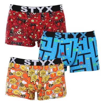 3PACK pánské boxerky Styx art sportovní guma vícebarevné (3G12914) trenky / trenýrky