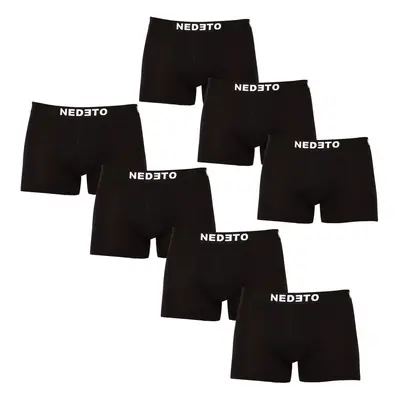 7PACK pánské boxerky Nedeto černé (7NB001b) trenky / trenýrky