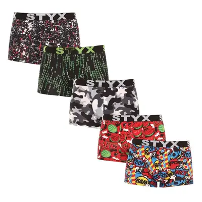 5PACK pánské boxerky Styx art sportovní guma vícebarevné (G85052535759) trenky / trenýrky