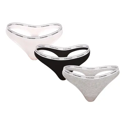 3PACK dámská tanga Calvin Klein vícebarevná (QD5209E-MPI)