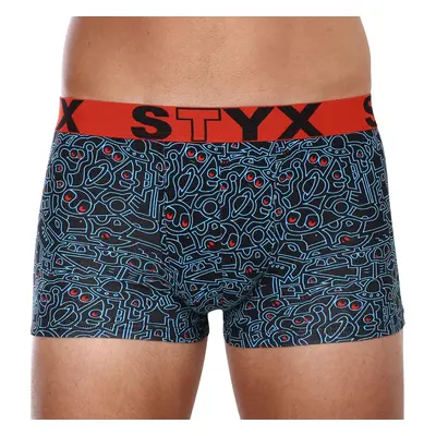 Pánské boxerky Styx art sportovní guma nadrozměr doodle (R1256) trenky / trenýrky