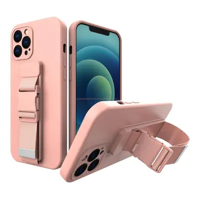 Silikonové pouzdro Sporty s popruhem na Xiaomi Redmi Note 10 5G / Poco M3 Pro 5G pink