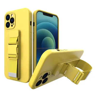 Silikonové pouzdro Sporty s popruhem na iPhone 11 Pro yellow