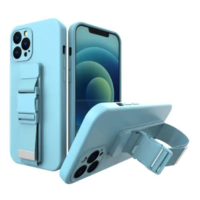 Silikonové pouzdro Sporty s popruhem na iPhone 8 Plus / iPhone 7 Plus blue