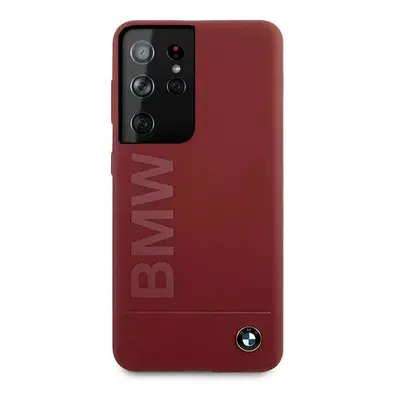 BMW BMHCS21LSLBLRE hard silikonové pouzdro Samsung Galaxy S21 Ultra 5G red Silicone Signature Lo