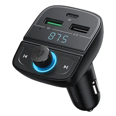 Ugreen CD229 FM Transmitter a nabíječka do auta TF slot Black