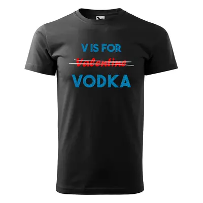 Sablio Tričko s potiskem V is for Vodka - černé 3XL