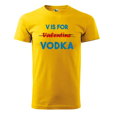 Sablio Tričko s potiskem V is for Vodka - žluté S