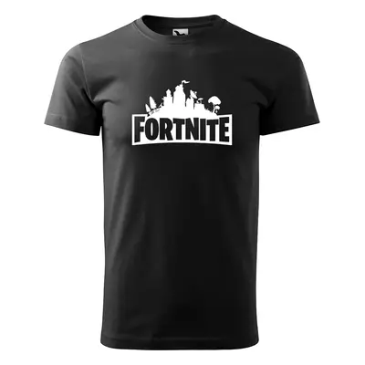 Sablio Tričko s potiskem Fortnite Pevnost - černé 2XL