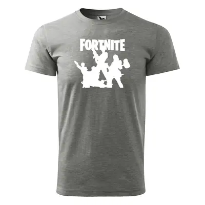 Sablio Tričko s potiskem Fortnite Team - šedé 4XL