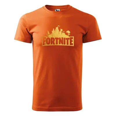 Sablio Tričko s potiskem Fortnite Pevnost Desert - oranžové 5XL