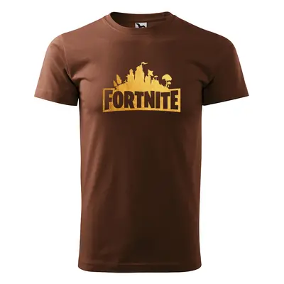 Sablio Tričko s potiskem Fortnite Pevnost Desert - hnědé S